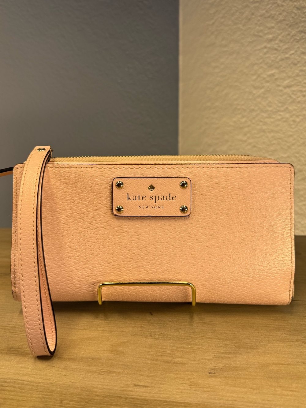 Kate Spade Grove Street Anita WLRU2818 Pink Leather Double Zip Wristlet Wallet